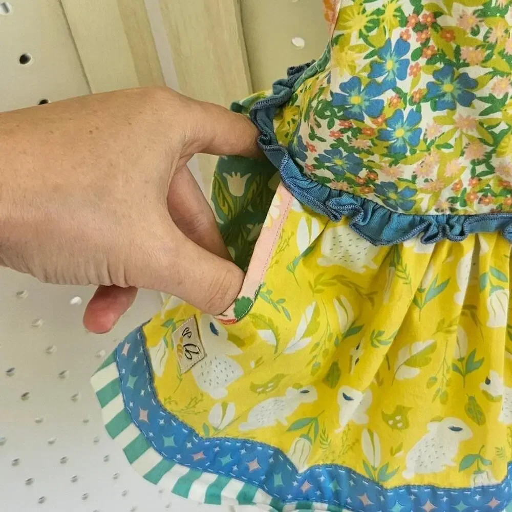 Wildflowers yellow dress with white